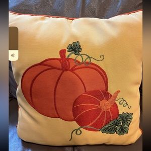 Pumpkin Embroidered throw pillow